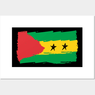 São Tomé and Príncipe painted flag Posters and Art